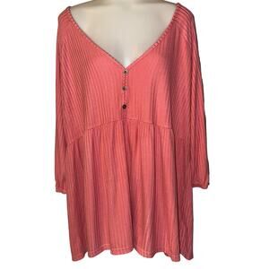 Jane and Delancey Boho Lagen Look Baby Doll Tunic Rose Pink Women’s Size XL